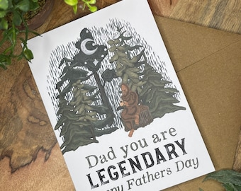 Bigfoot fathers Day Card, yeti, Sasquatch, funny,  Father’s Day, legendary, coffee, Dad, step dad
