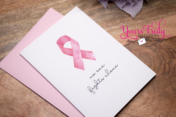 Pink Ribbon Breast Cancer Awareness Card: Get Well Soon - Etsy