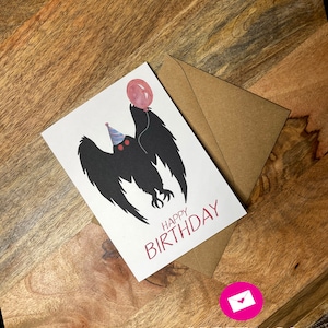 Mothman Brithday card, Mothman, cryptoid, cryptoid hunter, west virginia, funny birthday card, lurking, card for boyfriend, girlfriend, gift