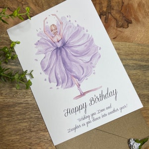 Ballerina birthday card, ballet card, card for dancer, card for ballerina, Birthdaycard for girl, dancer birthday, greeting Card, blank