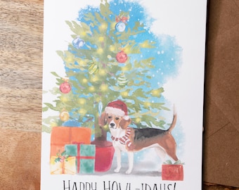 Beagle Christmas Card: 'Happy Howlidays' Dog Lover Gift