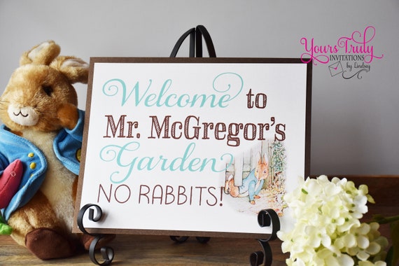 Welcome to Mr. McGregor's Garden No Rabbits Sign Birthday | Etsy