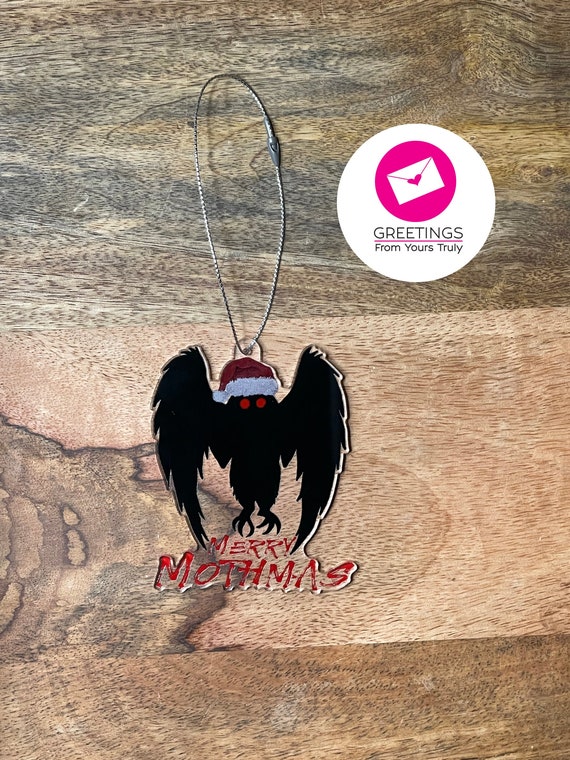 Merry Mothmas Ornament: Acrylic Mothman Christmas Decor