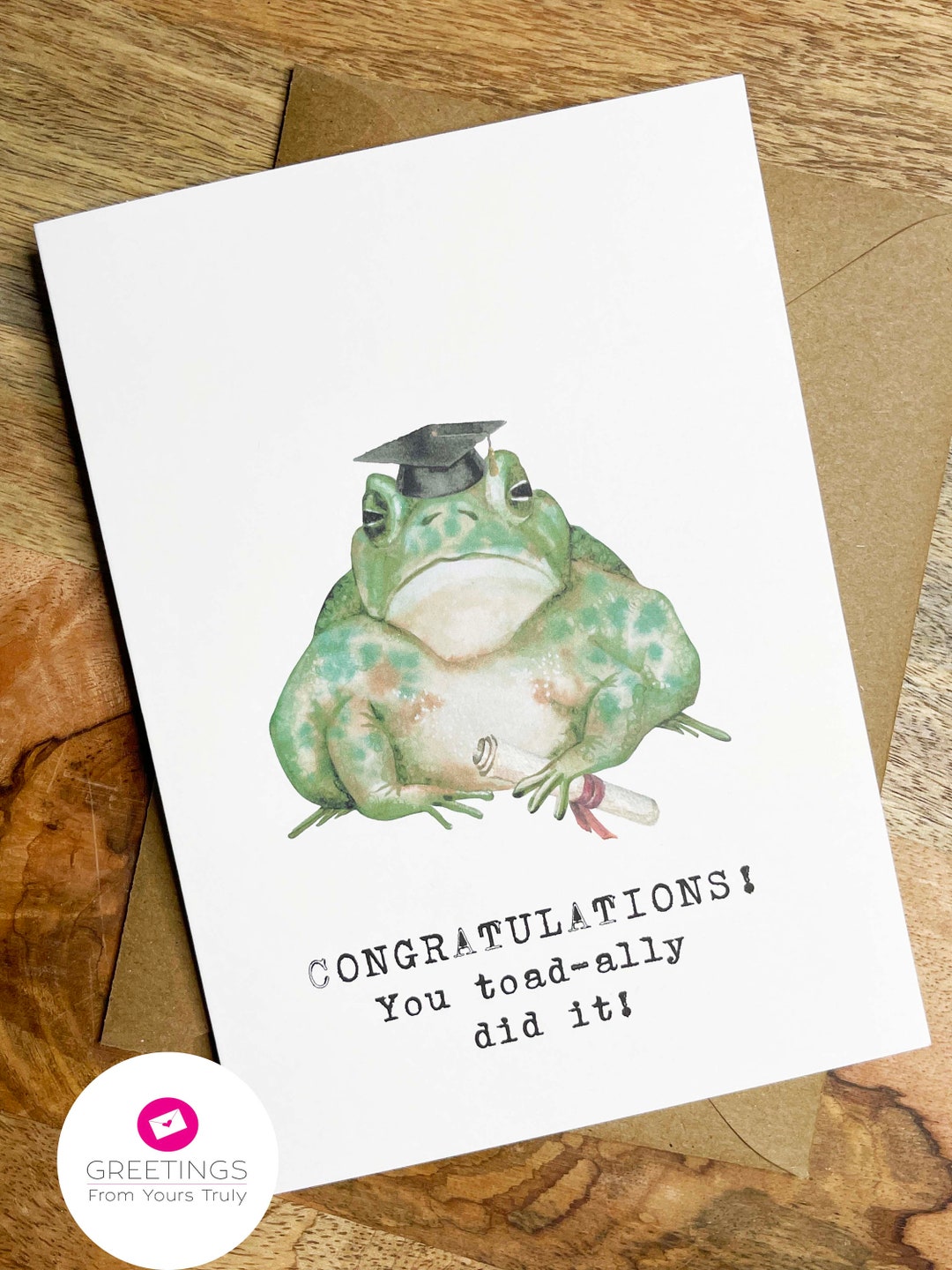 Toad Graduation Card: Funny Frog Grad Card With Diploma - Etsy