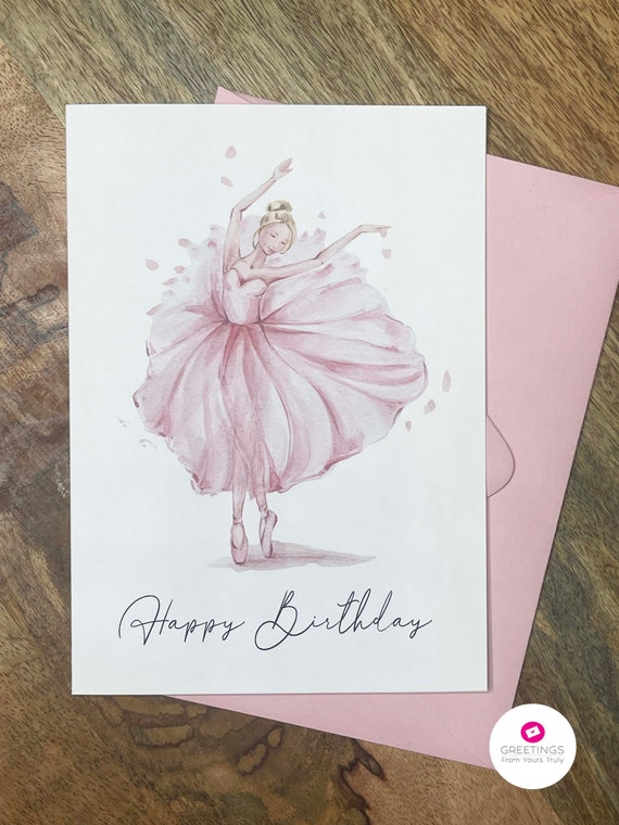 Ballerina Birthday Card Ballet Card Card for Dancer Card | Etsy