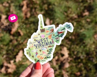 West Virginia Sticker, Waterproof vinyl, Magnet, State Sticker, WV, Charleston, Beckly, Parkersburg, Wheeling, rafting, Morgantown, gift