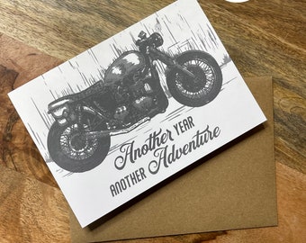 Motorcycle Birthday Card: Adventure Awaits