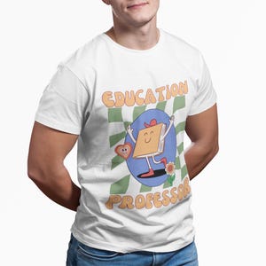 Education Professor Tee: Retro Book Character Graphic