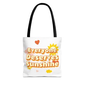 Sunshine Tote Bag: Motivational Accessory, Eco-Friendly Polyester Shopping Bag