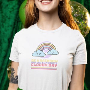 Rainbow Cloud T-Shirt: Positive Vibe Unisex Tee