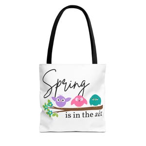 Spring Birds Tote Bag: Polyester Eco-Friendly Shopping Tote