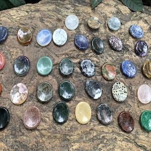 Natural Crystal Worry Stone for Stress Relief and Healing, Handcrafted, Calming Stone for Peaceful Energy