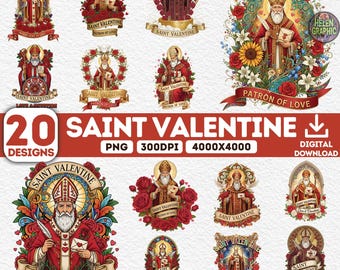 Saint Valentine Png Bundle, 20 PNG Christian Region, Patron Of Love Png Bundle, Bible Verse Png, Jesus Christ Png, Faith Png