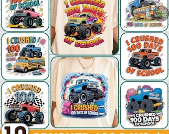 10+ I Crushed 100 Days Png Bundle, Little Miss Png, Happy 100 Days Of School Png Bundle, Student Png, Coquette Png, School Png