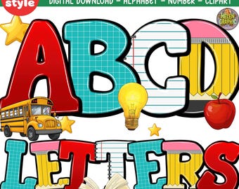 Letras escolares (PNG), 4 fuentes Apple (PNG), Doodles escolares (PNG), Lápiz y papel (PNG), 100 días de escuela (PNG), Escuela (PNG)