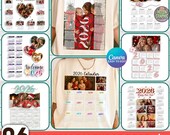 2026 Photo Calendar Canva Template, 6 PNG Happy New Year, Custom Family Photo Template, Personalized Png, Family Gift Editable, Party Png