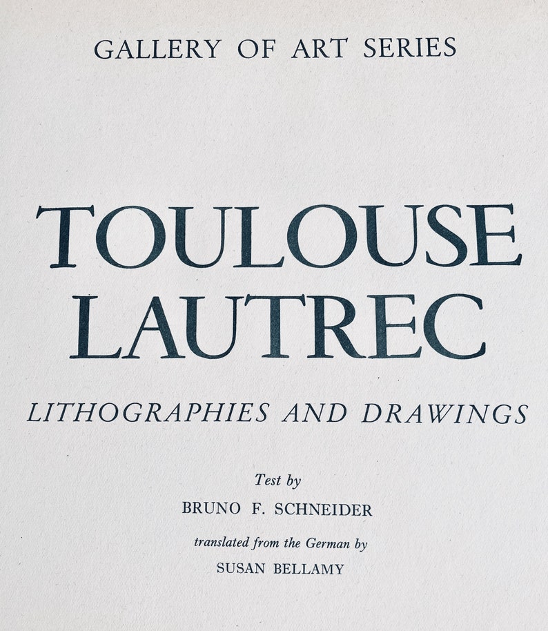 soft cover Gallery of Art Series Toulouse Lautrec Lithographies and Drawings