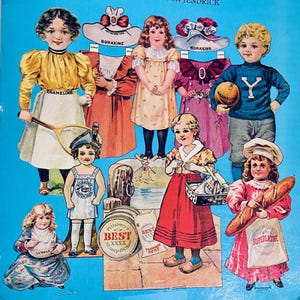 Antique Advertising Paper Dolls – Circa 1900 Rare Reproduction – Vintage Costumes & Ephemera