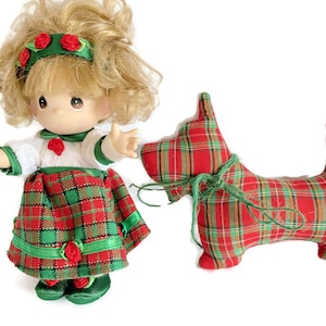 Precious Moments &quot;Little Carol&quot; Doll & Plush Dog Set: 8&quot; Vinyl Holiday Collectible