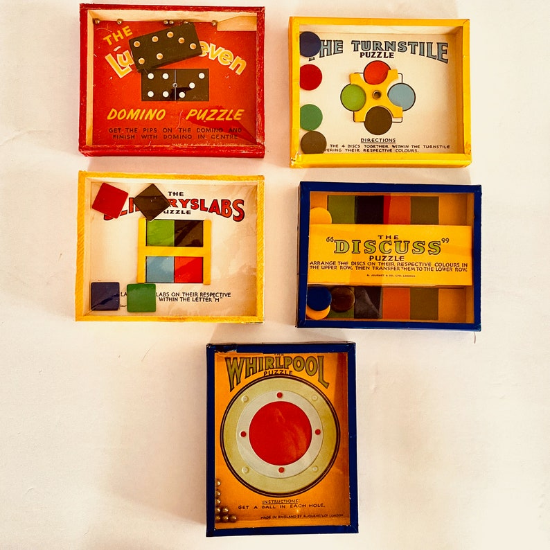 Vintage Dexterity Puzzles made in England, 1930s era, Price is for ONE image 7