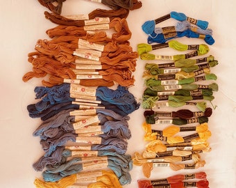 Huge Lot Over 70 Skeins of Vintage Embroidery Floss Mixed Lot Colors