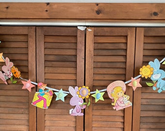 Large Size Vintage Easter Greeting Card Garland/Banner, not digitized!