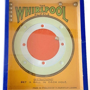 Vintage Dexterity Puzzles made in England, 1930s era, Price is for ONE Whirlpool