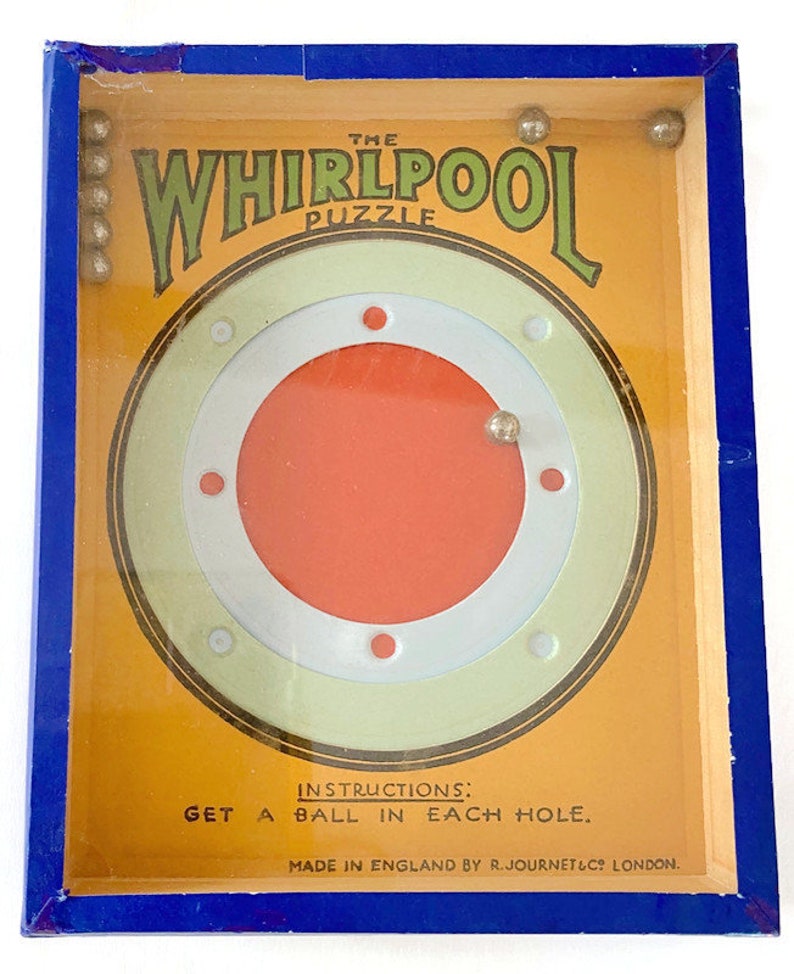 Vintage Dexterity Puzzles made in England, 1930s era, Price is for ONE Whirlpool