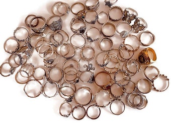 Over 75 Pcs/Lot Party Favor Silver/Gold Rings, Finger Jewelry, Knuckle Rings, Thumb Stacking Rings  Size 6/7/8/9/10