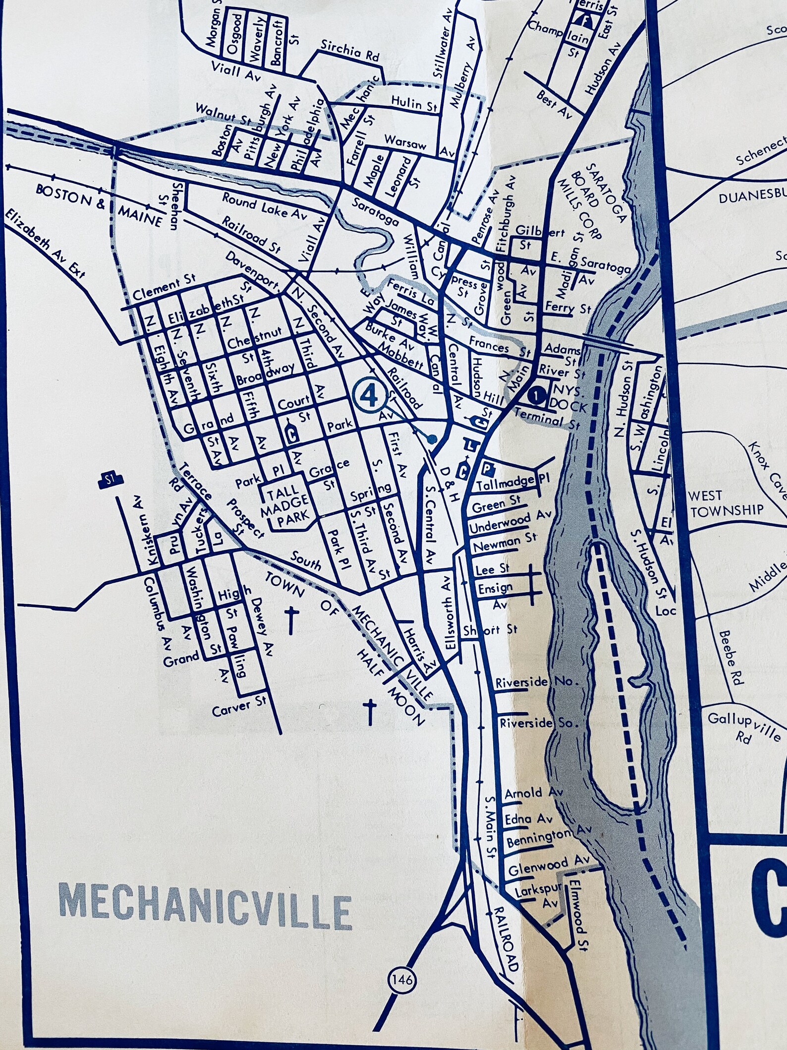 Vintage Map of Schenectady Scotia and Mechanicville New York Etsy