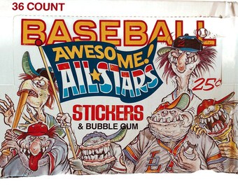 Baseball Awesome All-Stars Stickers and Bubble Gum