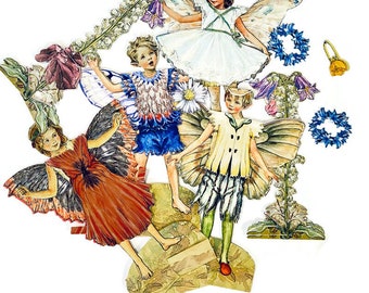 Flower Fairies Paper Dolls with Costumes and Accessories