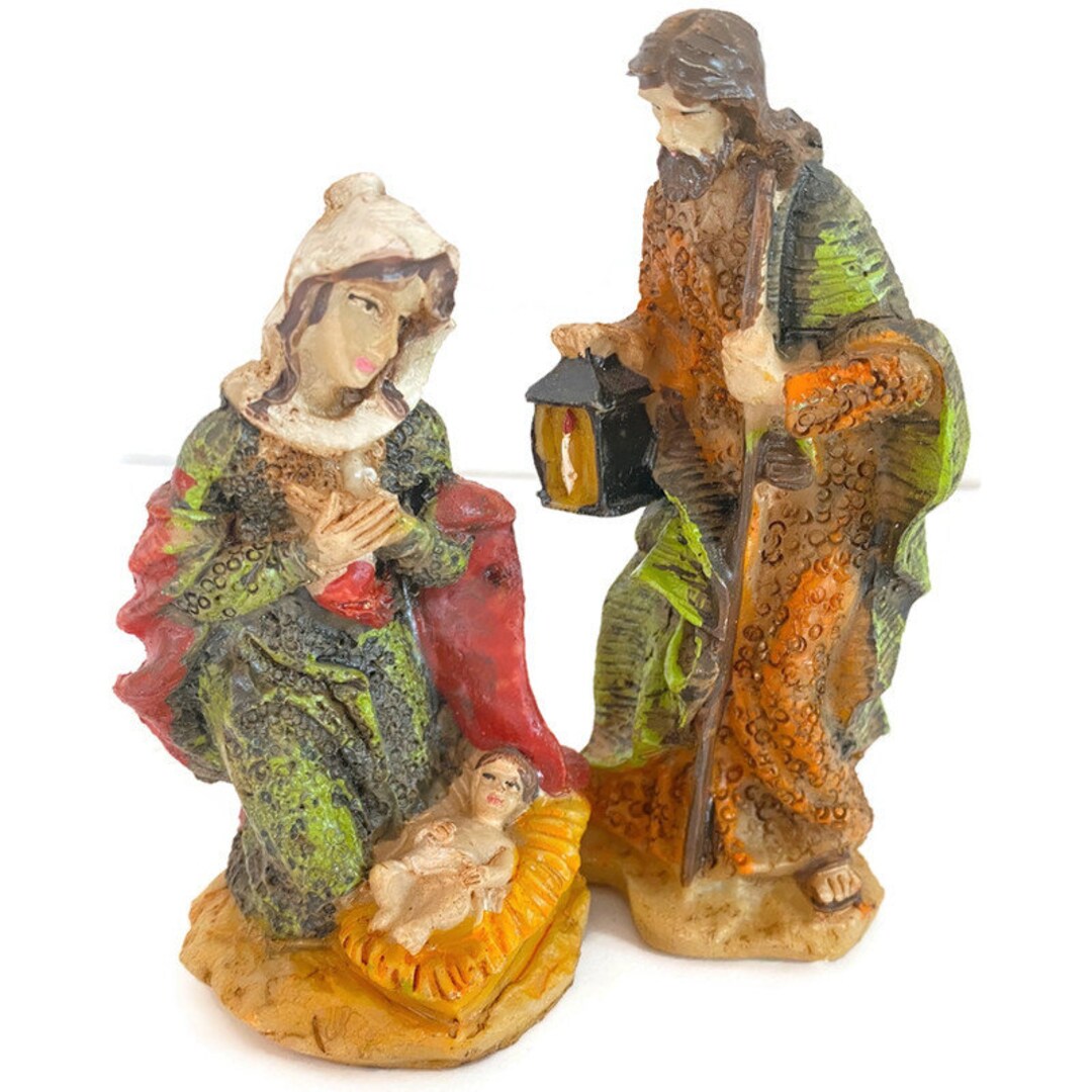 Set of Eight Nativity Figures for Manger Scene Replacement Etsy