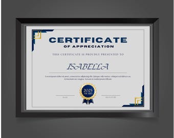 Printable Certificate of Appreciation: Editable Employee Recognition Award (PDF Template