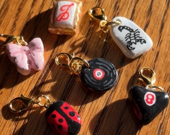 Individual Charms + Lobster Clasp (NO BEADS or KEYCHAIN) | Handmade & Handpainted Clay Charms