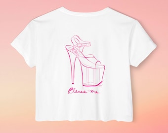 Pole Dance Pleaser Crop Tee, Pole Dancer T Shirt, Pole Dance Art, Pole Dance Illustration, Pole Dancer Gift, Dancer Gift, Pole Dance Shoe