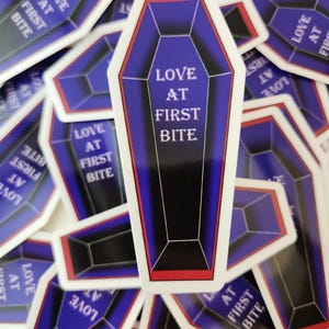 Love at First Bite Coffin Sticker