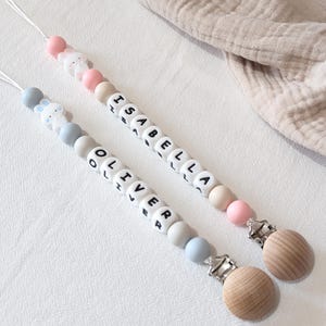 Pacifier Clip Personalized, Pacifier Holder with Name, Binky Holder, Personalized Baby Shower Gift, Name Pacifier Clip, Bead Pacifier Clip