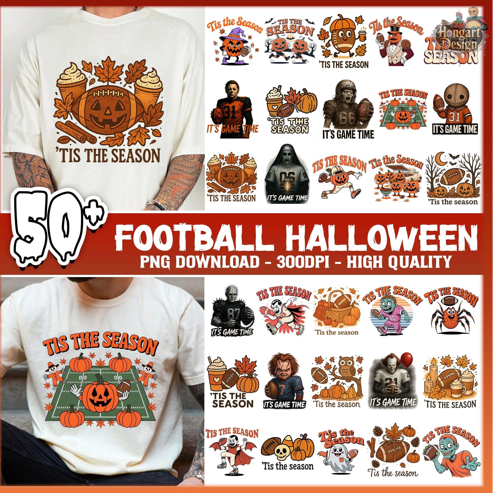 Football Halloween Png Bundle, 50 PNG It's Game Time, Tis The Season Png Bundle, Halloween Png, Killer Sport Png, Spooky Season Png