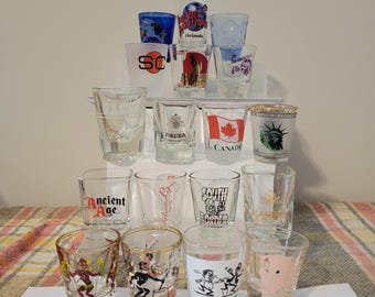 Shot glasses 1950 thru 2005.