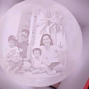 Personalized 3d Photo printed Lunar night Moon Lamp,Christmas Gift, BBf Gift,Bedside lamp, Couples Gifts,Mother's Day Gifts