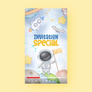 Invito per festa di compleanno per astronauti "Primo viaggio intorno al sole", invito per lo spazio, invito per festa del primo compleanno, invito per astronauti