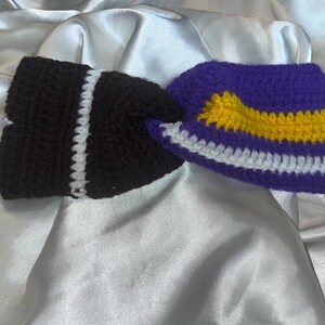 Handmade Crocheted Headband – Half Team Colors, Half Football Design