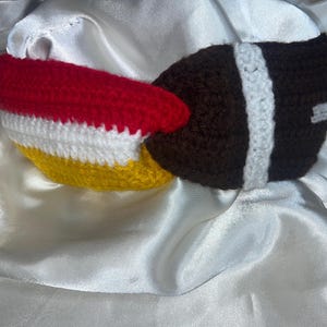 Handmade Crocheted Headband – Half Team Colors, Half Football Design