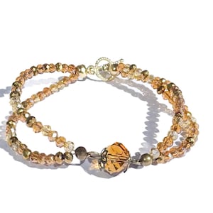 Earthy Beaded Bracelet | Brown Gold Bracelet | Brown Bead Bracelet | Boho Bracelet