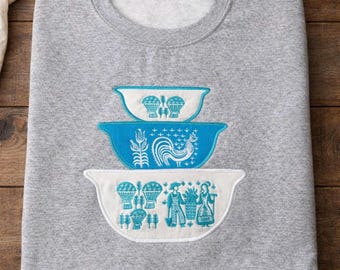 Sudadera con estampado de cuenco vintage