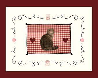 Ensemble de cartes de correspondance personnalisées Scottish Fold - Ensemble de 10 avec enveloppes A2