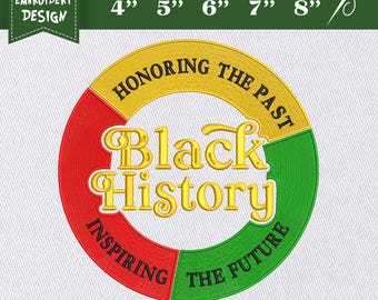 Embroidery Design File: Black History Honoring The Past Inspiring The Future Embroidery, Black History Month, Black Lives Matter, African