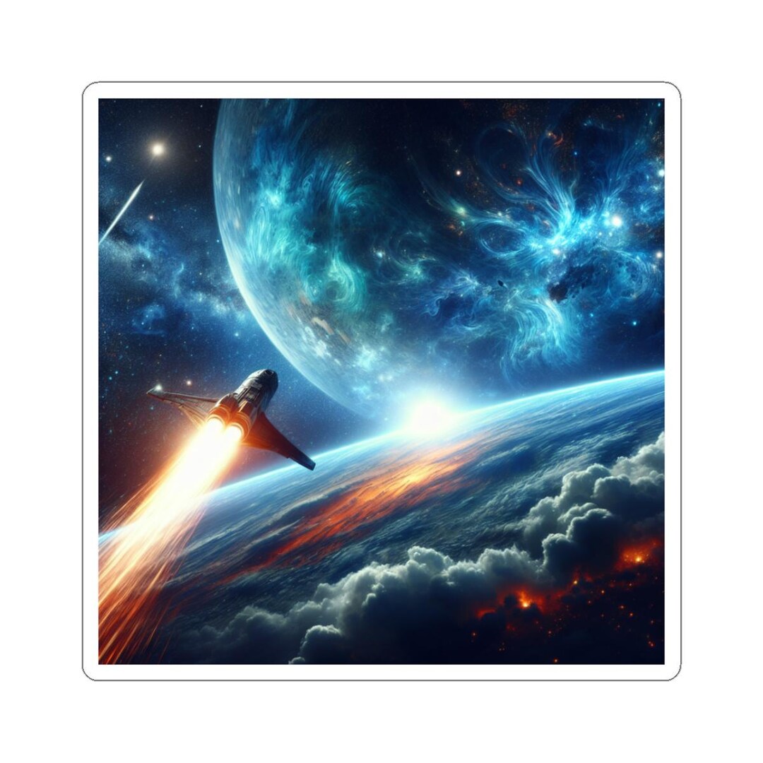 Cosmic Adventure Kiss-cut Stickers, Space Design for Journals, Laptops ...