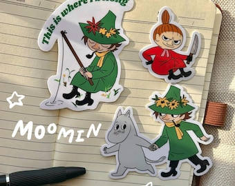 Moomin Sticker Pack /Snufkin x Moomin Decals/Little My /Nature Cartoon Art / Vinyl Water Bottle Laptop Notebook Phone Case Stickers